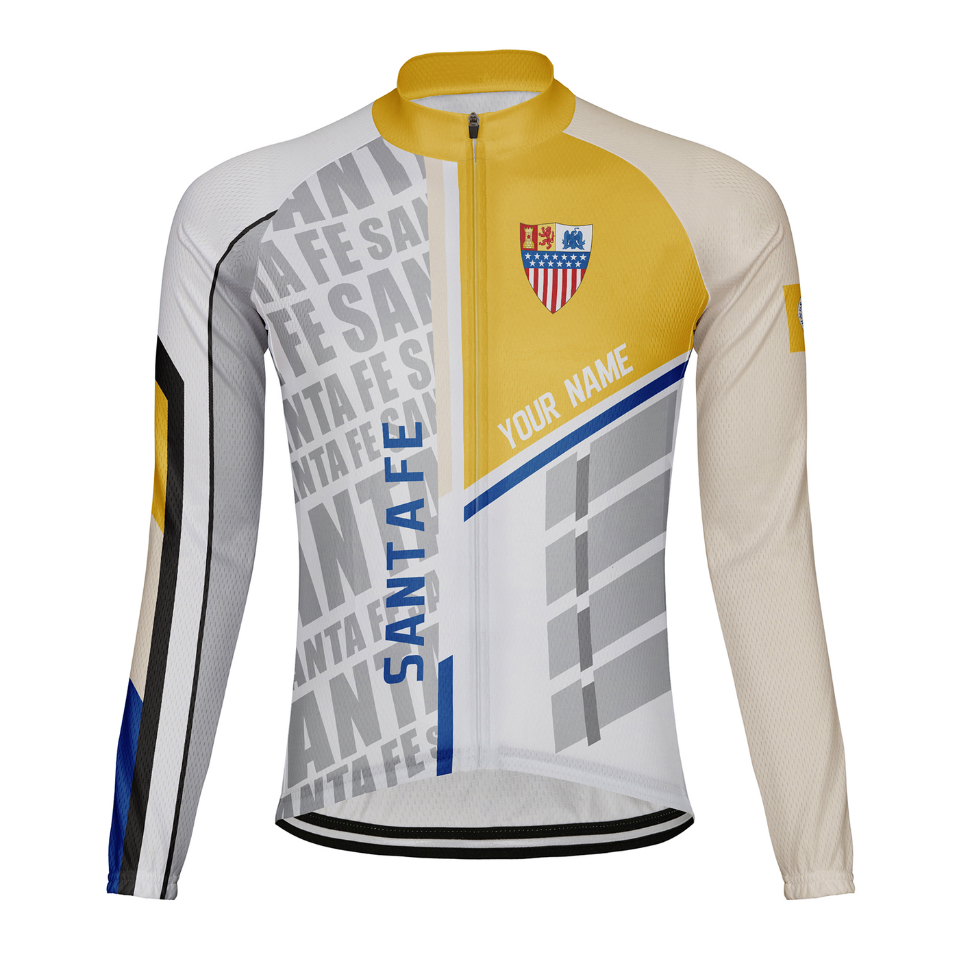 Customized Santa Fe Men's Winter Thermal Fleece Cycling Jersey Long Sleeve