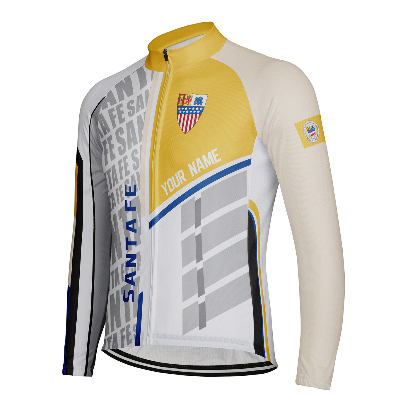 Customized Santa Fe Men's Winter Thermal Fleece Cycling Jersey Long Sleeve