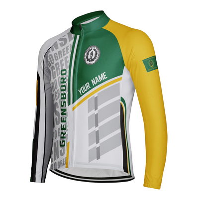 Customized Greensboro Men's Winter Thermal Fleece Cycling Jersey Long Sleeve