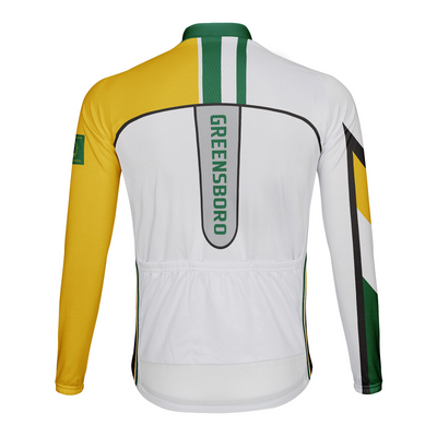 Customized Greensboro Men's Winter Thermal Fleece Cycling Jersey Long Sleeve