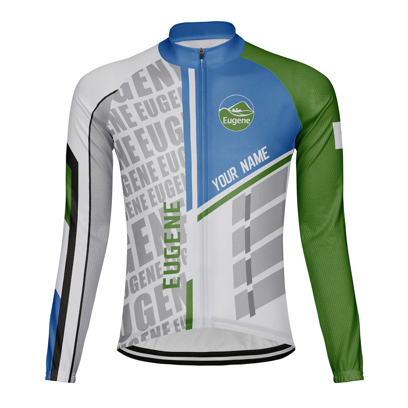 Customized Eugene Men's Winter Thermal Fleece Cycling Jersey Long Sleeve
