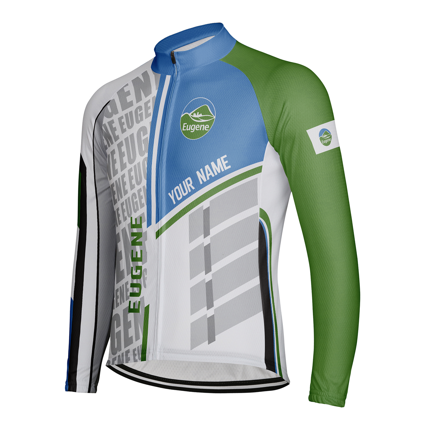 Customized Eugene Men's Winter Thermal Fleece Cycling Jersey Long Sleeve