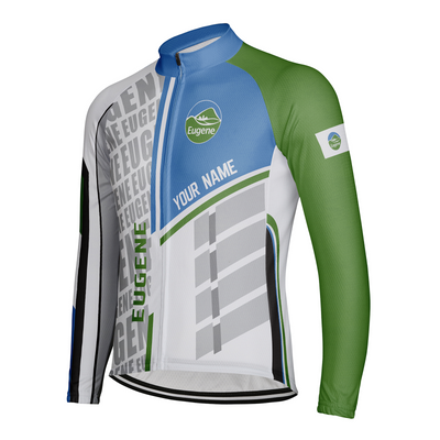 Customized Eugene Men's Winter Thermal Fleece Cycling Jersey Long Sleeve