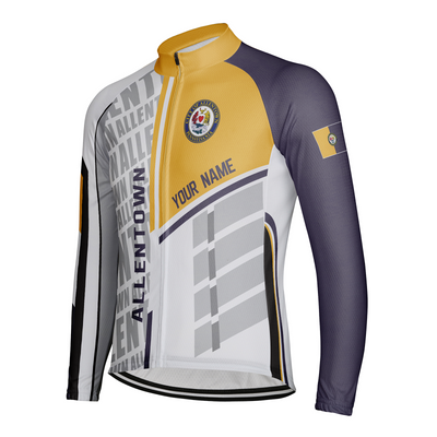 Customized Allentown Men's Winter Thermal Fleece Cycling Jersey Long Sleeve