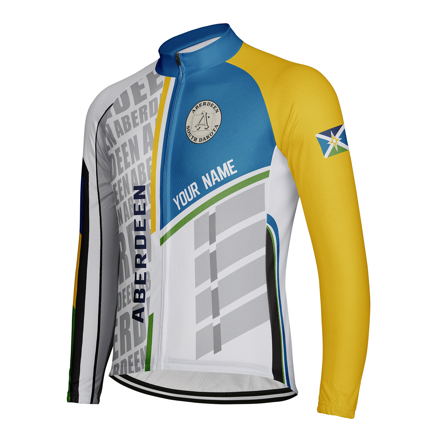 Customized Aberdeen Men's Winter Thermal Fleece Cycling Jersey Long Sleeve