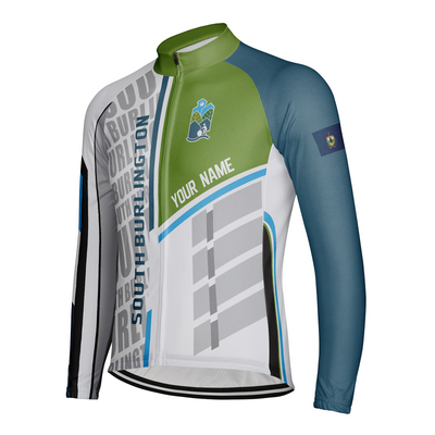 Customized South Burlington Men's Winter Thermal Fleece Cycling Jersey Long Sleeve