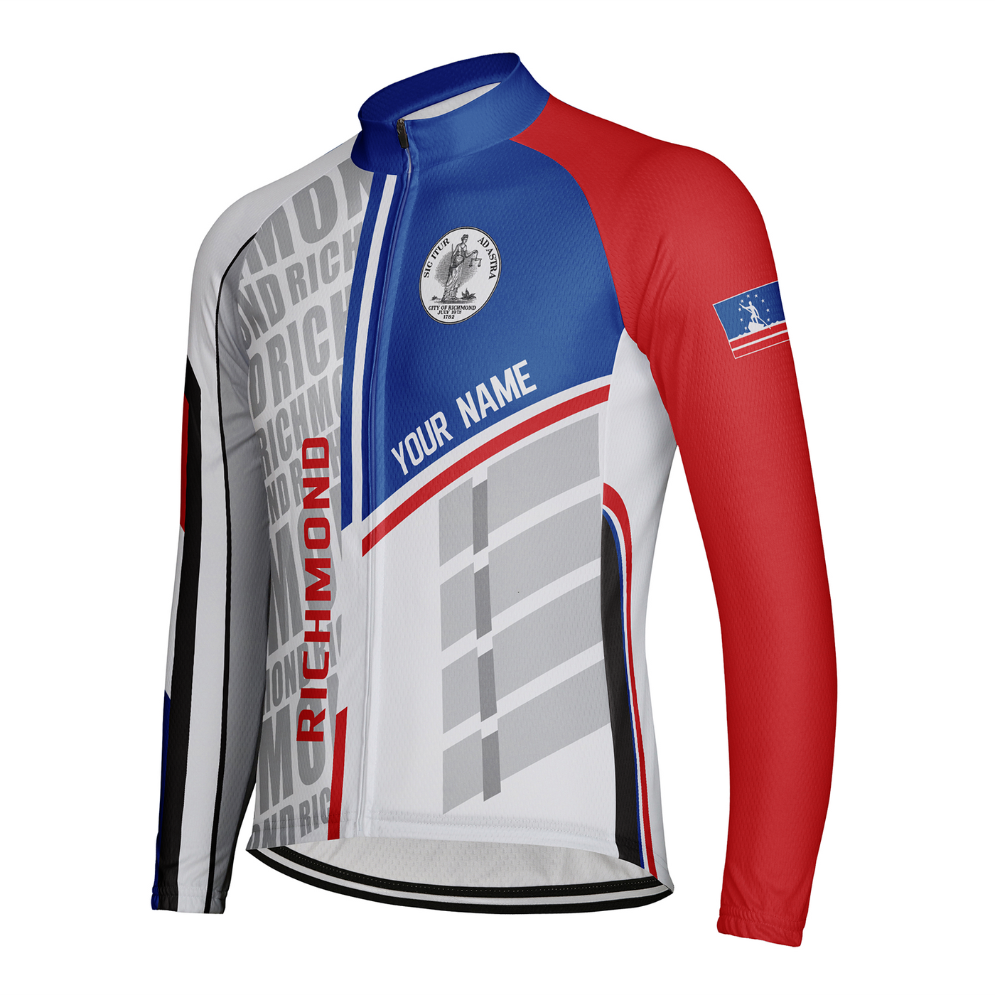 Customized Richmond Men's Winter Thermal Fleece Cycling Jersey Long Sleeve