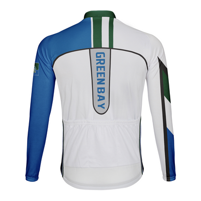 Customized Green Bay Men's Winter Thermal Fleece Cycling Jersey Long Sleeve