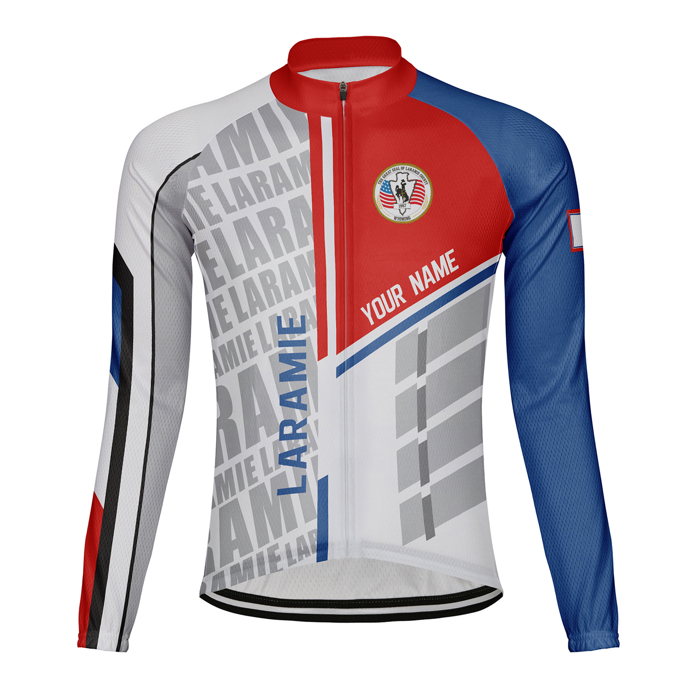 Customized Laramie Men's Winter Thermal Fleece Cycling Jersey Long Sleeve