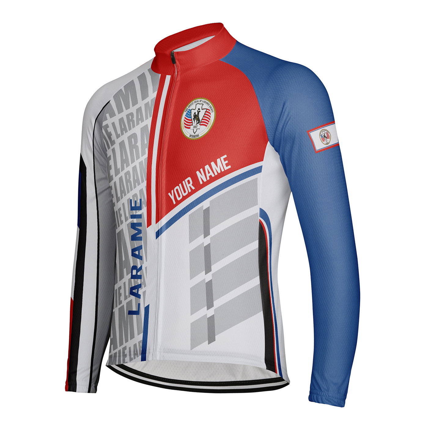 Customized Laramie Men's Winter Thermal Fleece Cycling Jersey Long Sleeve