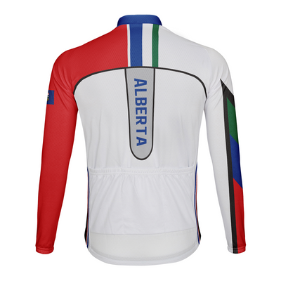 Customized Alberta Men's Winter Thermal Fleece Cycling Jersey Long Sleeve