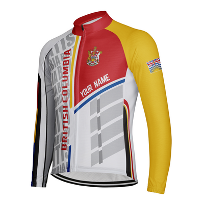 Customized British Columbia Men's Winter Thermal Fleece Cycling Jersey Long Sleeve