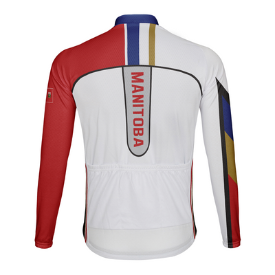 Customized Manitoba Men's Winter Thermal Fleece Cycling Jersey Long Sleeve