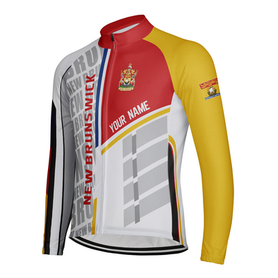 Customized New Brunswick Men's Winter Thermal Fleece Cycling Jersey Long Sleeve