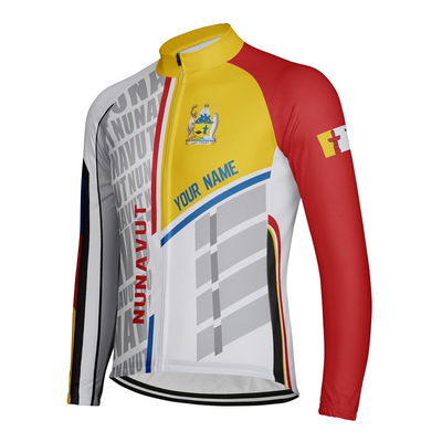 Customized Nunavut Men's Winter Thermal Fleece Cycling Jersey Long Sleeve