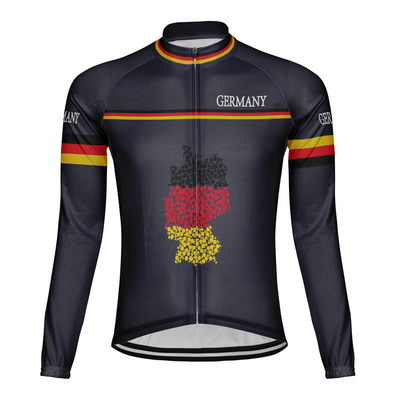 Custom Germany Men's Winter Thermal Fleece Cycling Jersey Long Sleeve