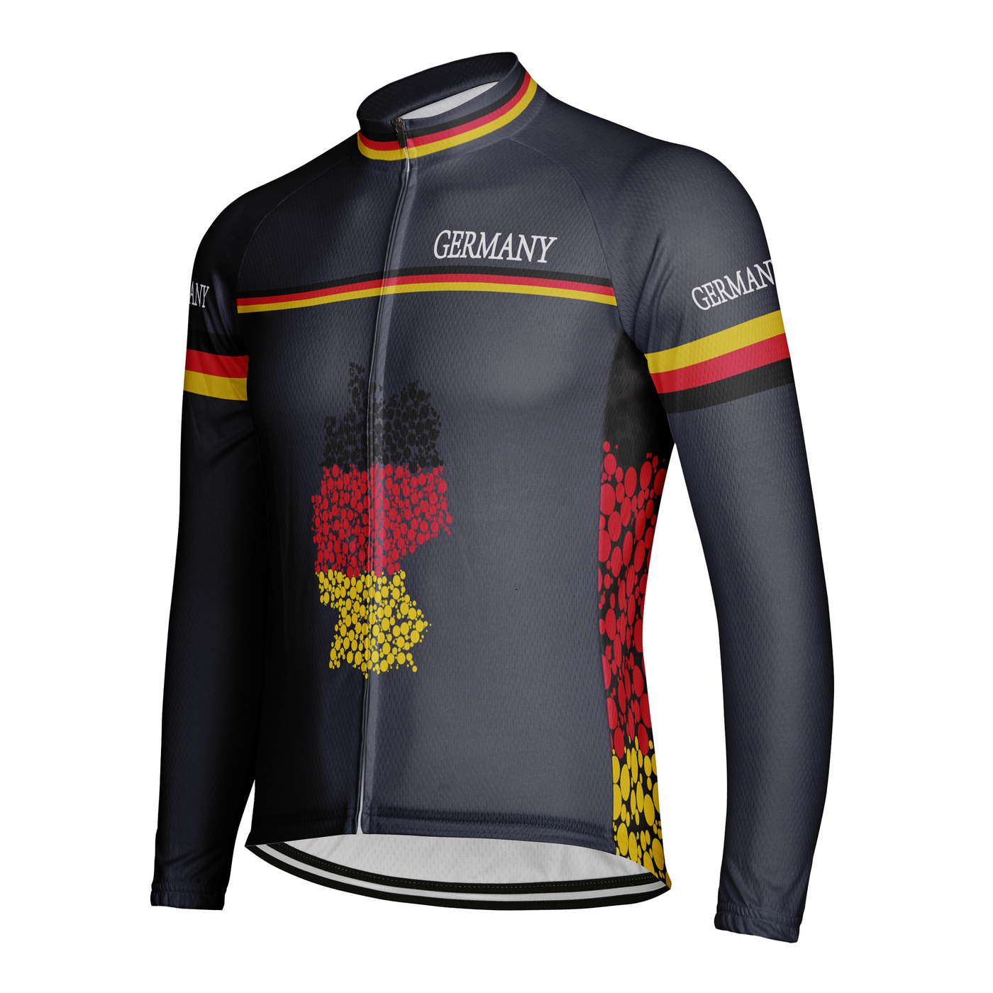 Custom Germany Men's Winter Thermal Fleece Cycling Jersey Long Sleeve