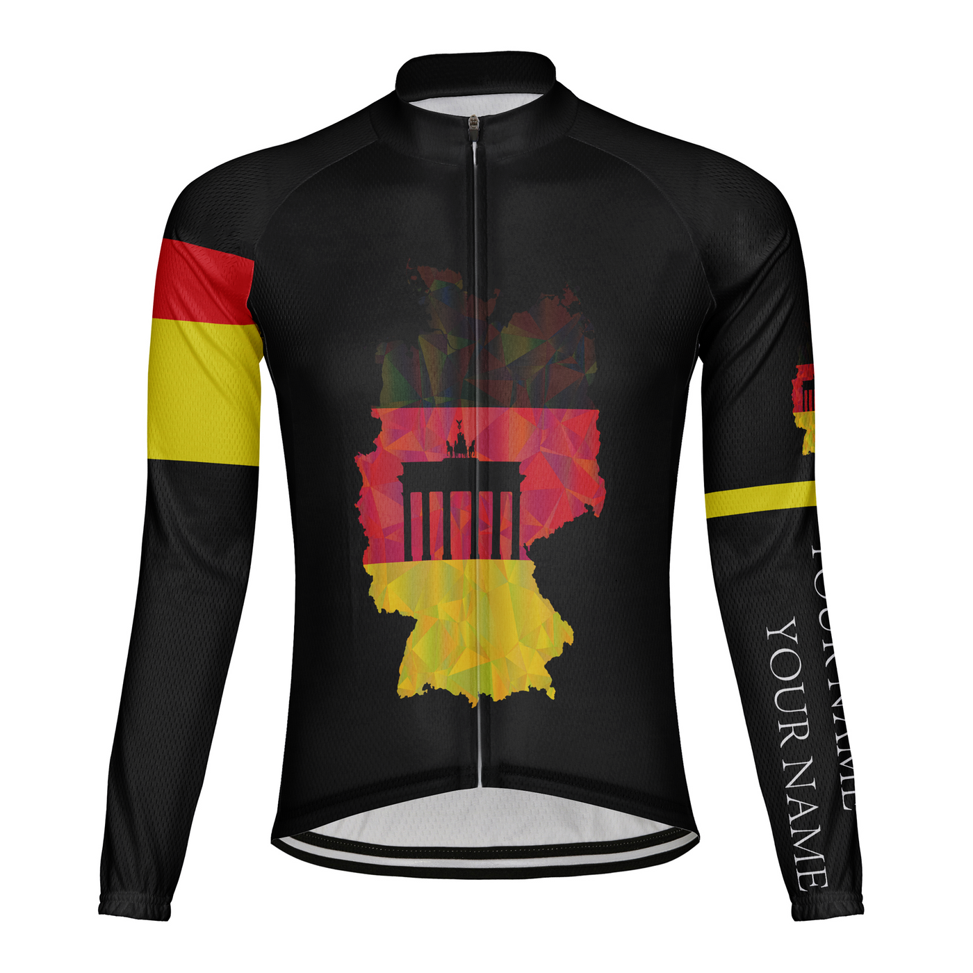 Custom Germany Men's Winter Thermal Fleece Cycling Jersey Long Sleeve