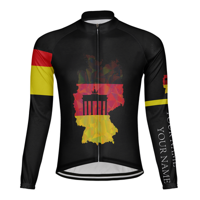Custom Germany Men's Winter Thermal Fleece Cycling Jersey Long Sleeve