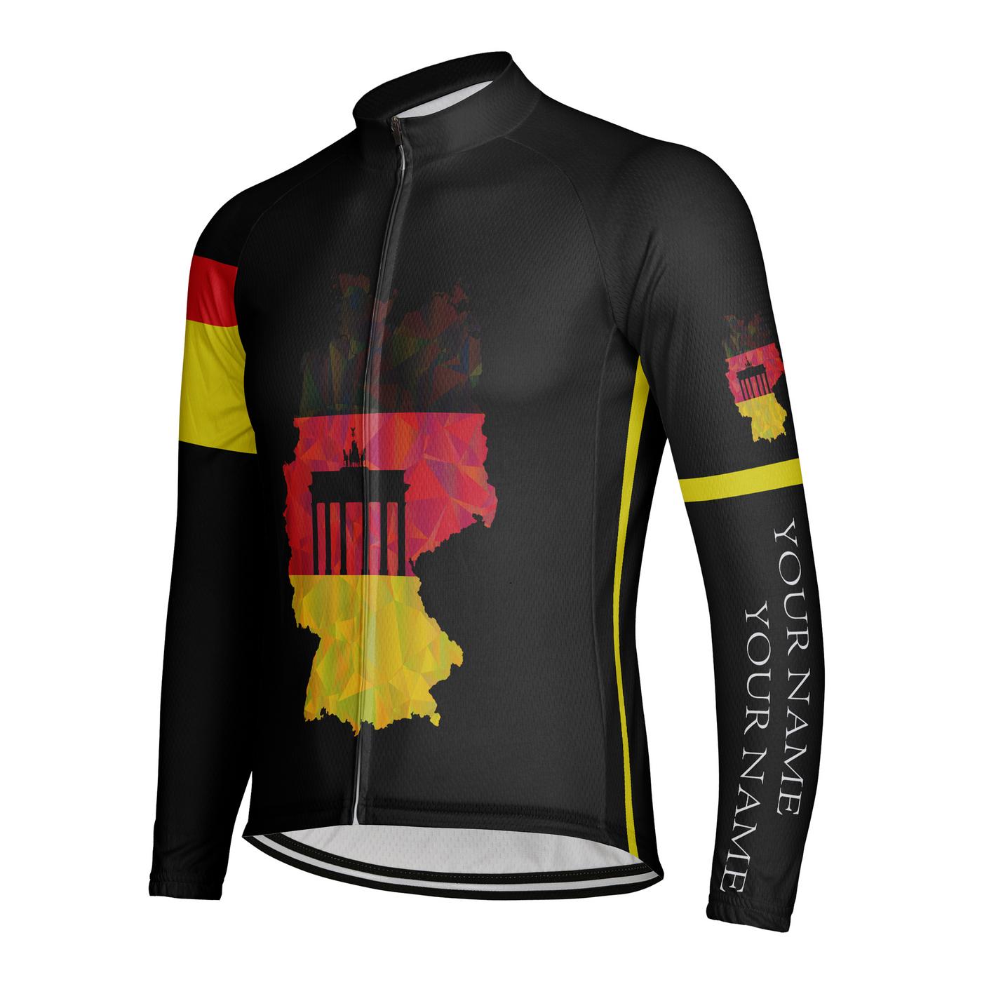 Custom Germany Men's Winter Thermal Fleece Cycling Jersey Long Sleeve