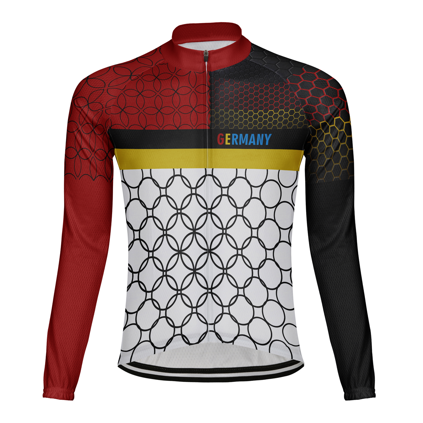 Custom Germany Men's Winter Thermal Fleece Cycling Jersey Long Sleeve