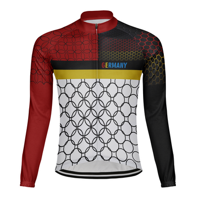 Custom Germany Men's Winter Thermal Fleece Cycling Jersey Long Sleeve