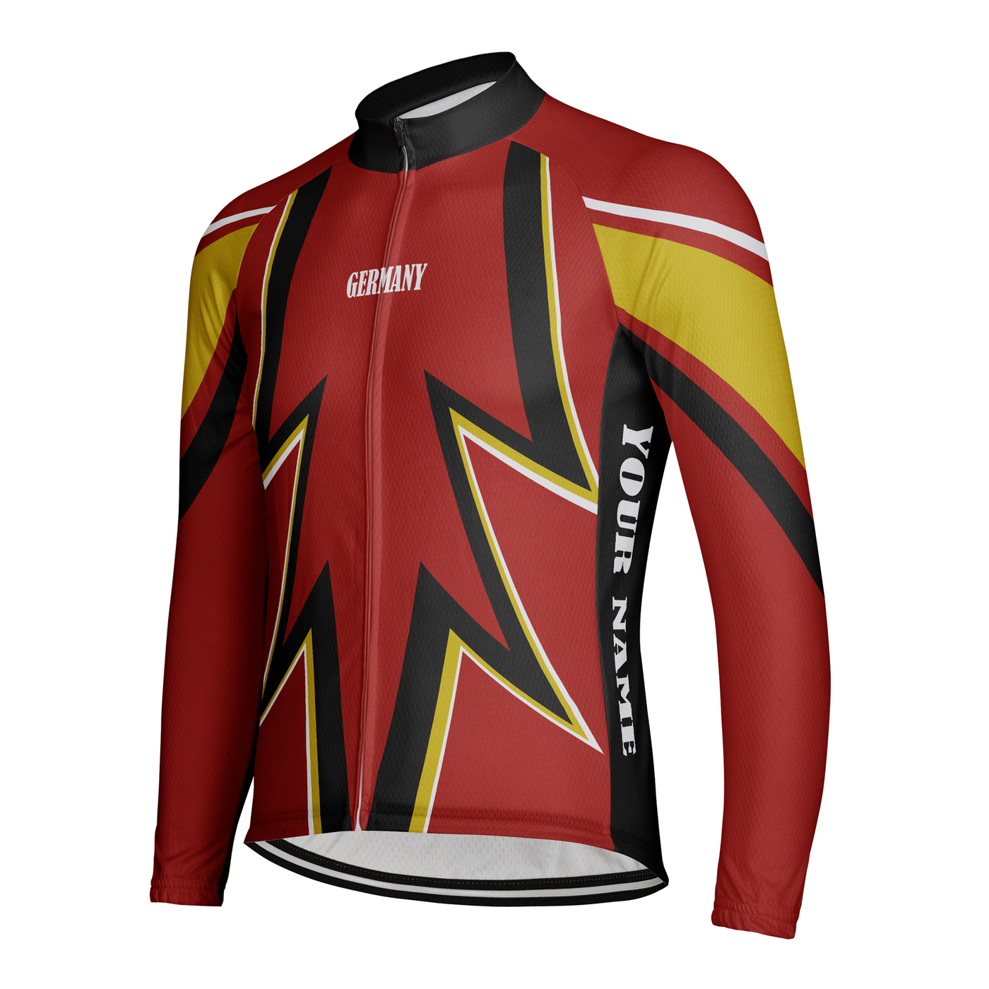 Custom Germany Men's Winter Thermal Fleece Cycling Jersey Long Sleeve