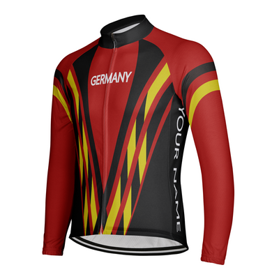 Custom Germany Men's Winter Thermal Fleece Cycling Jersey Long Sleeve