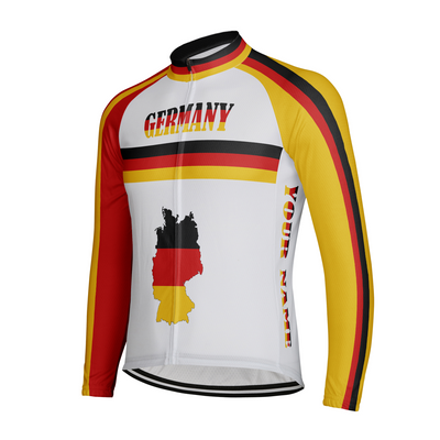 Custom Germany Men's Winter Thermal Fleece Cycling Jersey Long Sleeve