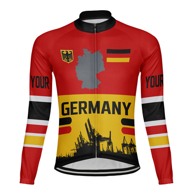 Custom Germany Men's Winter Thermal Fleece Cycling Jersey Long Sleeve