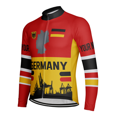 Custom Germany Men's Winter Thermal Fleece Cycling Jersey Long Sleeve