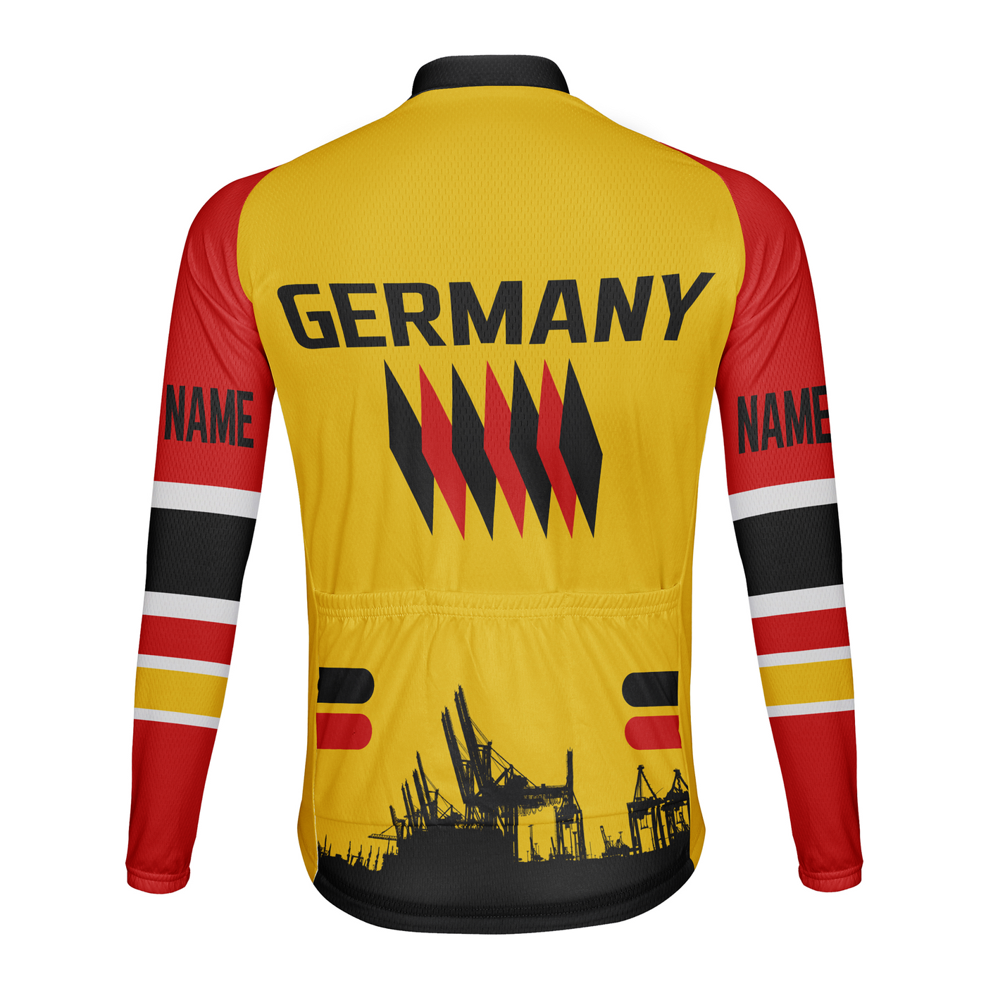 Custom Germany Men's Winter Thermal Fleece Cycling Jersey Long Sleeve