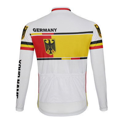 Custom Germany Men's Winter Thermal Fleece Cycling Jersey Long Sleeve
