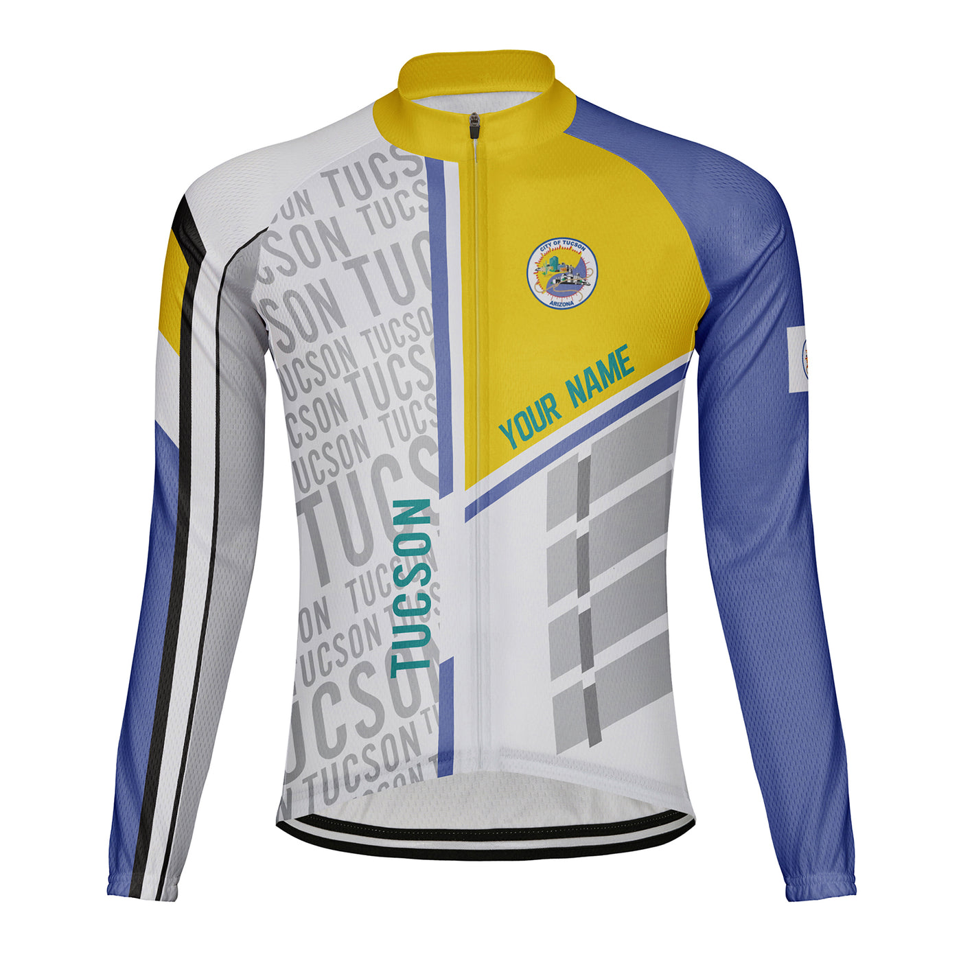 Customized Tucson Men's Winter Thermal Fleece Cycling Jersey Long Sleeve