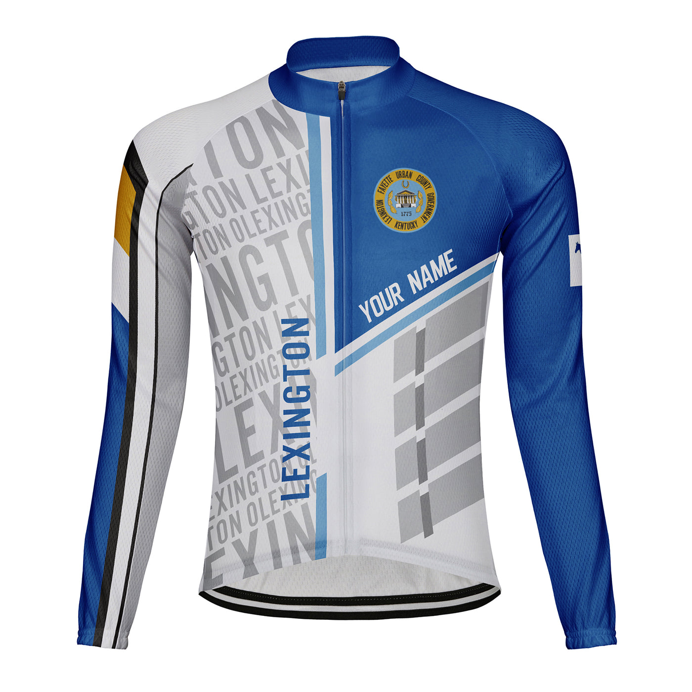 Customized Lexington Men's Winter Thermal Fleece Cycling Jersey Long Sleeve