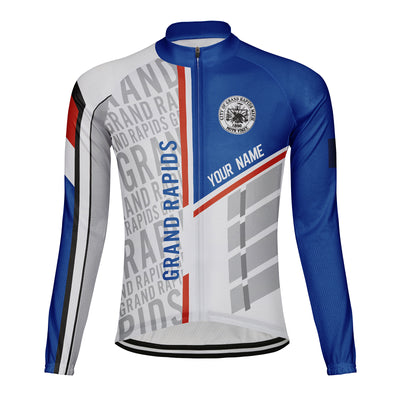 Customized Grand Rapids Men's Winter Thermal Fleece Cycling Jersey Long Sleeve