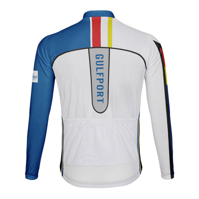 Customized Gulfport Men's Winter Thermal Fleece Cycling Jersey Long Sleeve