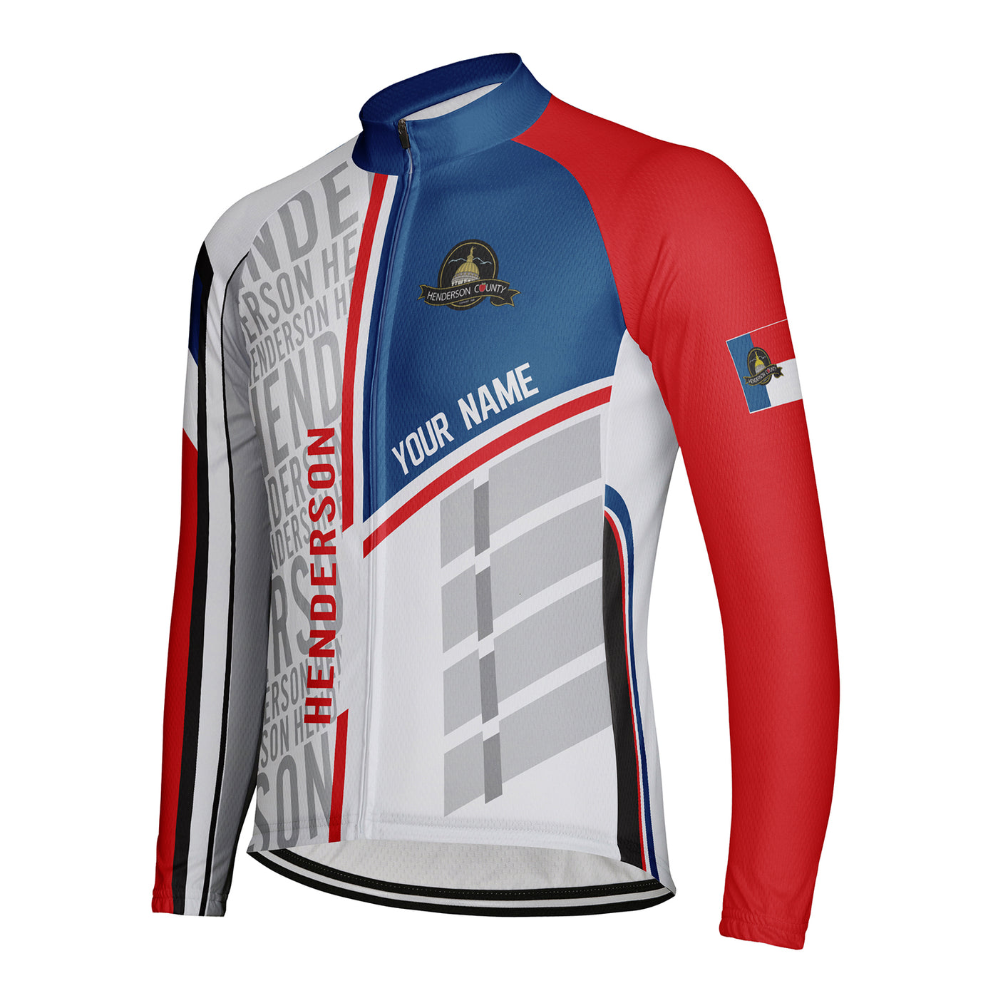Customized Henderson Men's Winter Thermal Fleece Cycling Jersey Long Sleeve