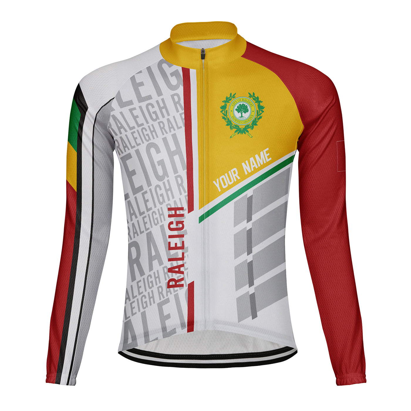 Customized Raleigh Men's Winter Thermal Fleece Cycling Jersey Long Sleeve