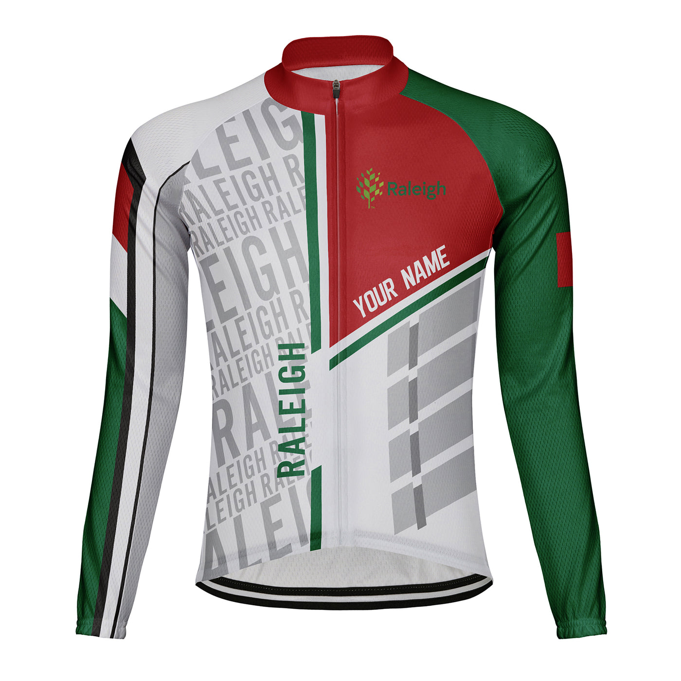 Customized Raleigh Men's Winter Thermal Fleece Cycling Jersey Long Sleeve
