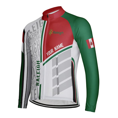 Customized Raleigh Men's Winter Thermal Fleece Cycling Jersey Long Sleeve