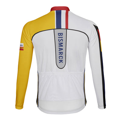 Customized Bismarck Men's Winter Thermal Fleece Cycling Jersey Long Sleeve