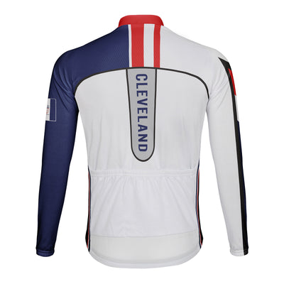 Customized Cleveland Men's Winter Thermal Fleece Cycling Jersey Long Sleeve