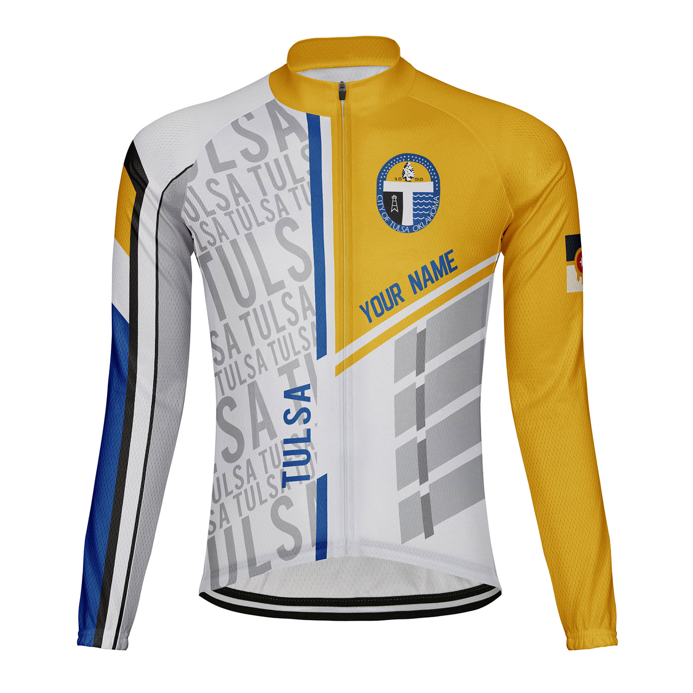 Customized Tulsa Men's Winter Thermal Fleece Cycling Jersey Long Sleeve