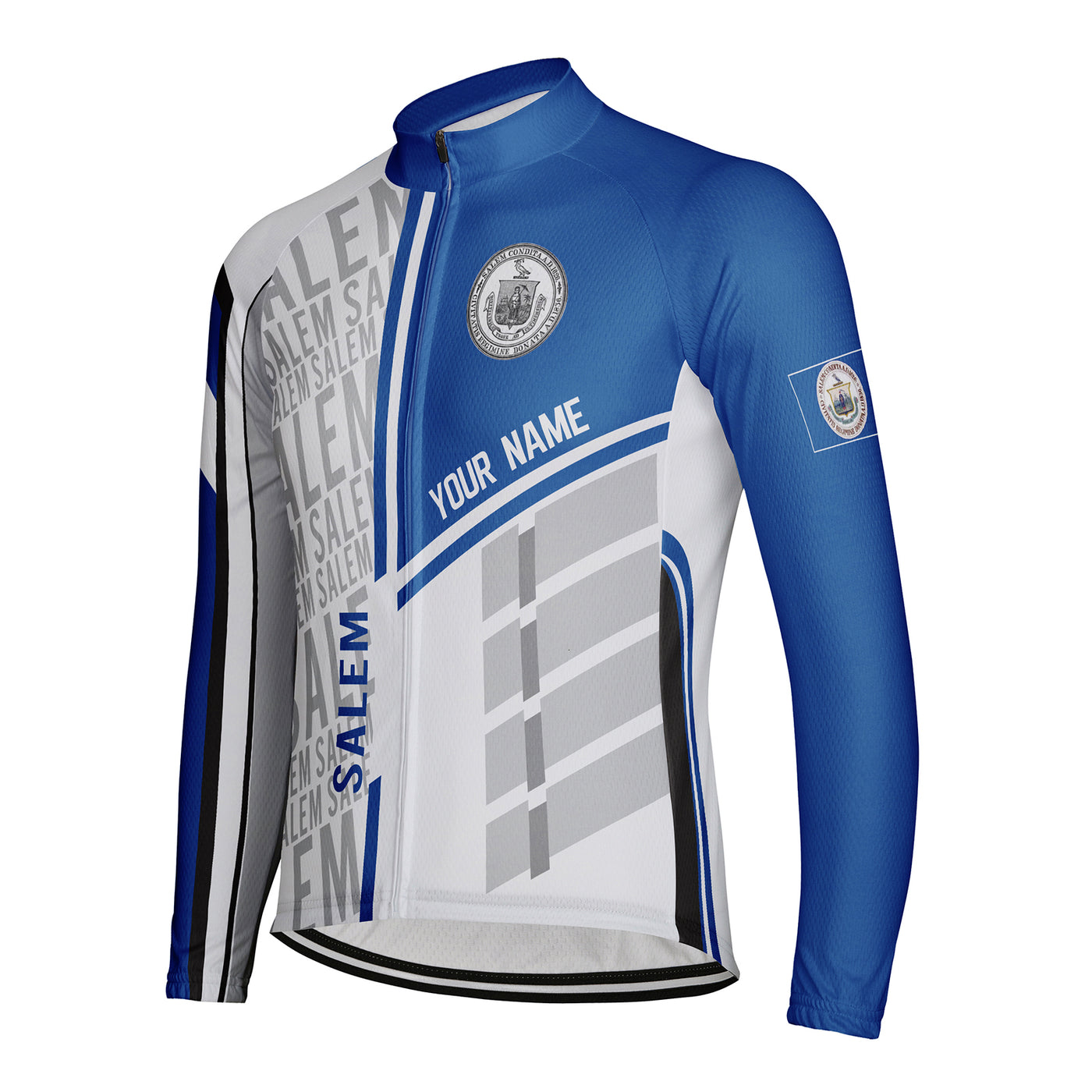 Customized Salem Men's Winter Thermal Fleece Cycling Jersey Long Sleeve