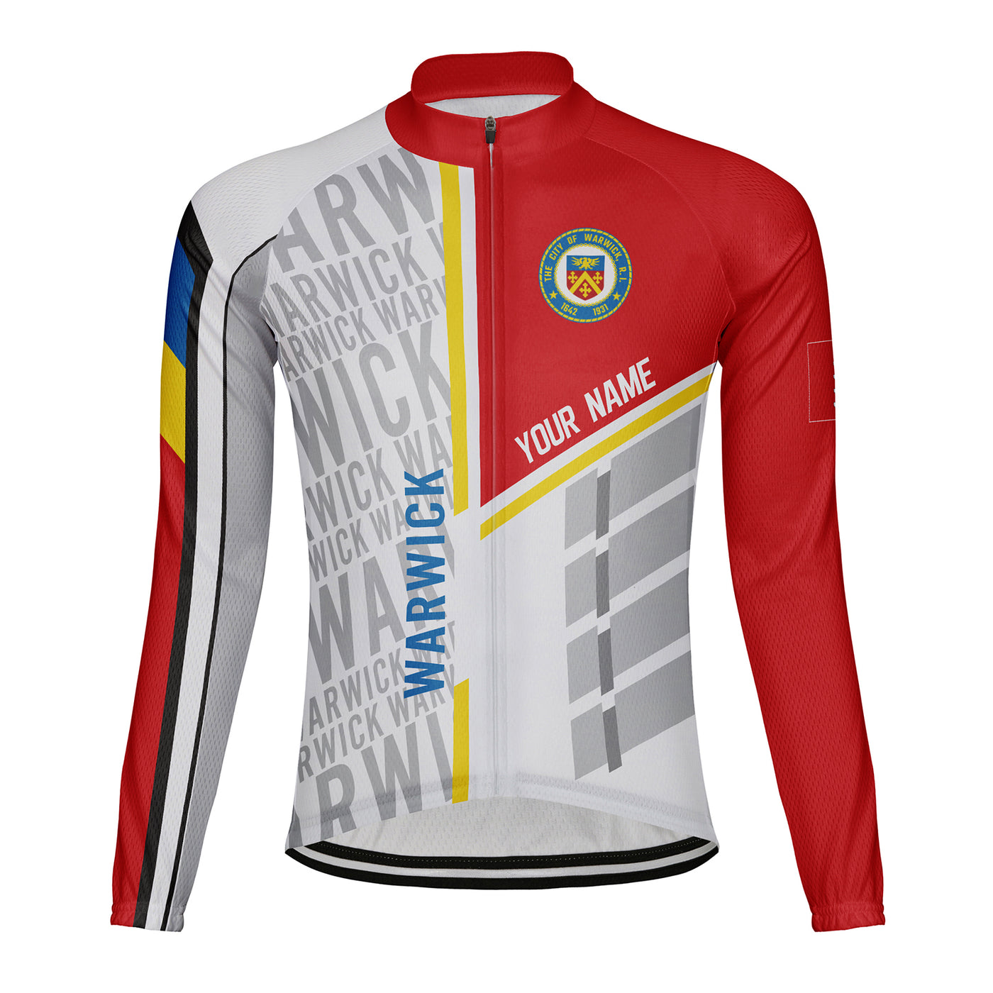 Customized Warwick Men's Winter Thermal Fleece Cycling Jersey Long Sleeve