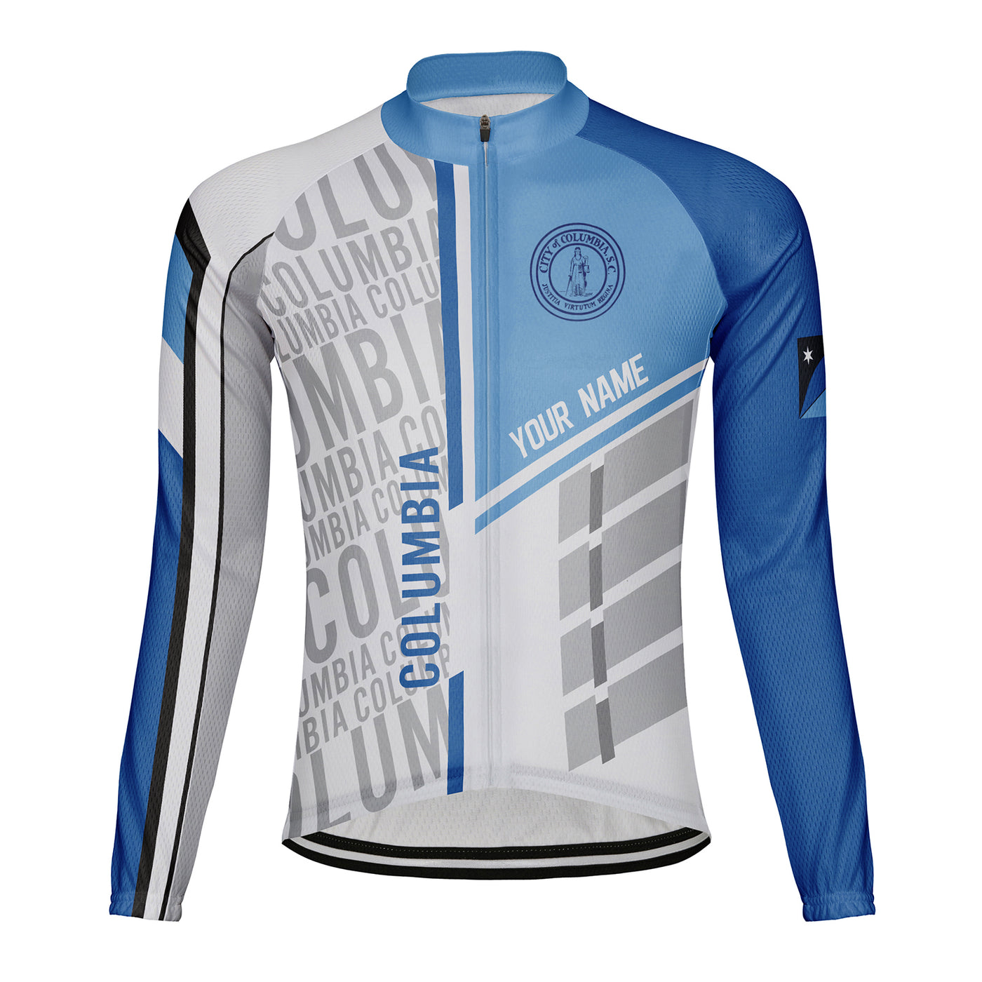 Customized Columbia Men's Winter Thermal Fleece Cycling Jersey Long Sleeve
