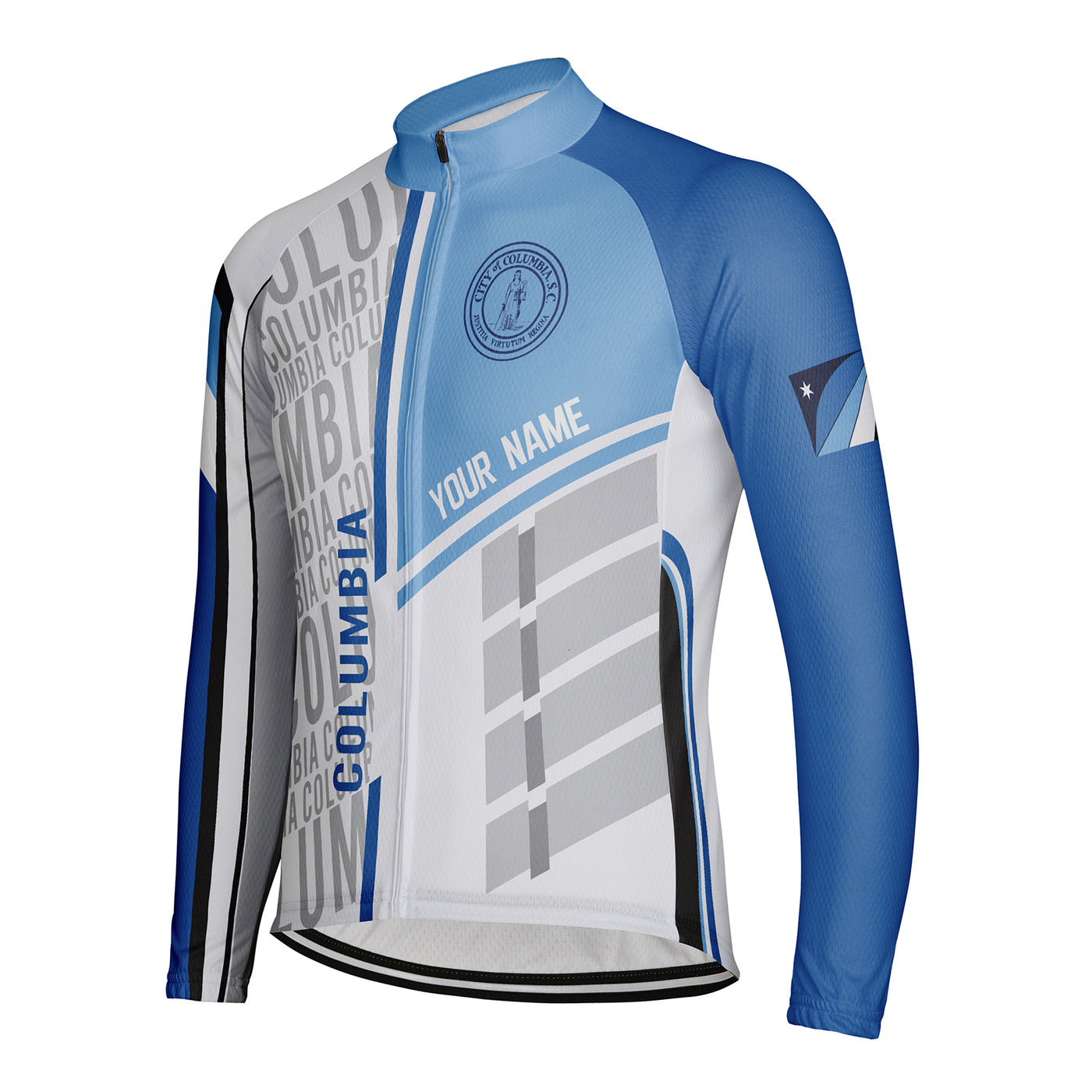 Customized Columbia Men's Winter Thermal Fleece Cycling Jersey Long Sleeve