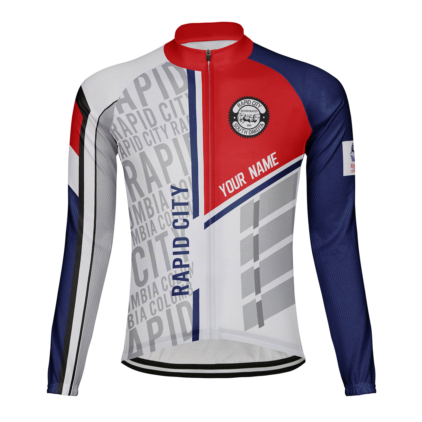 Customized Rapid City Men's Winter Thermal Fleece Cycling Jersey Long Sleeve