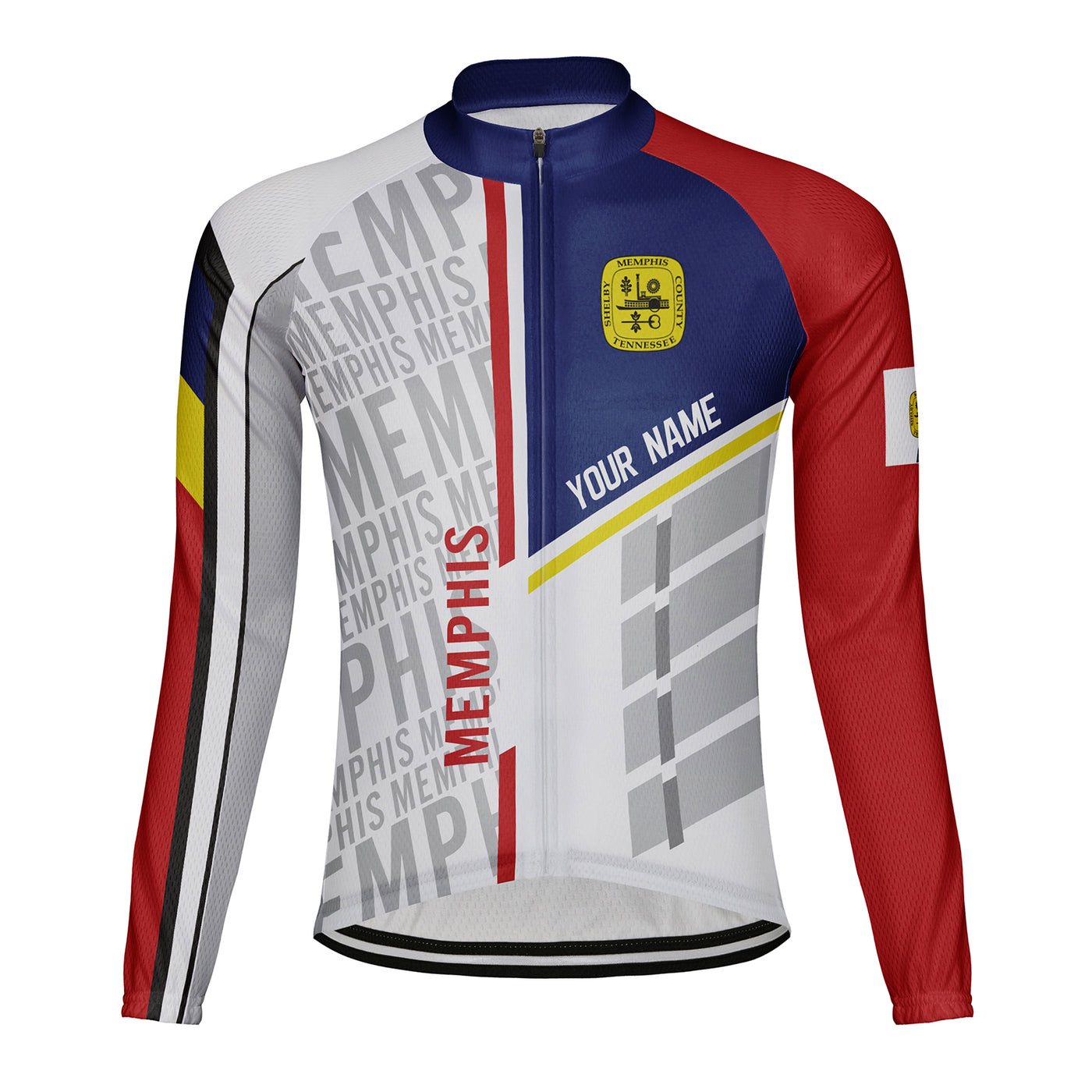 Customized Memphis Men's Winter Thermal Fleece Cycling Jersey Long Sleeve